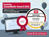 MEDICAL OFFICE beim Deutschen Gesundheits-Award 2026 ausgezeichnet MEDICAL OFFICE beim Deutschen Gesundheits-Award 2026 ausgezeichnet