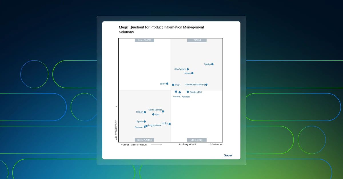 Syndigo als Leader im ersten Gartner® Magic Quadrant™ für Product Information Management-Lösungen positioniert Syndigo als Leader im ersten Gartner® Magic Quadrant™ für Product Information Management-Lösungen positioniert