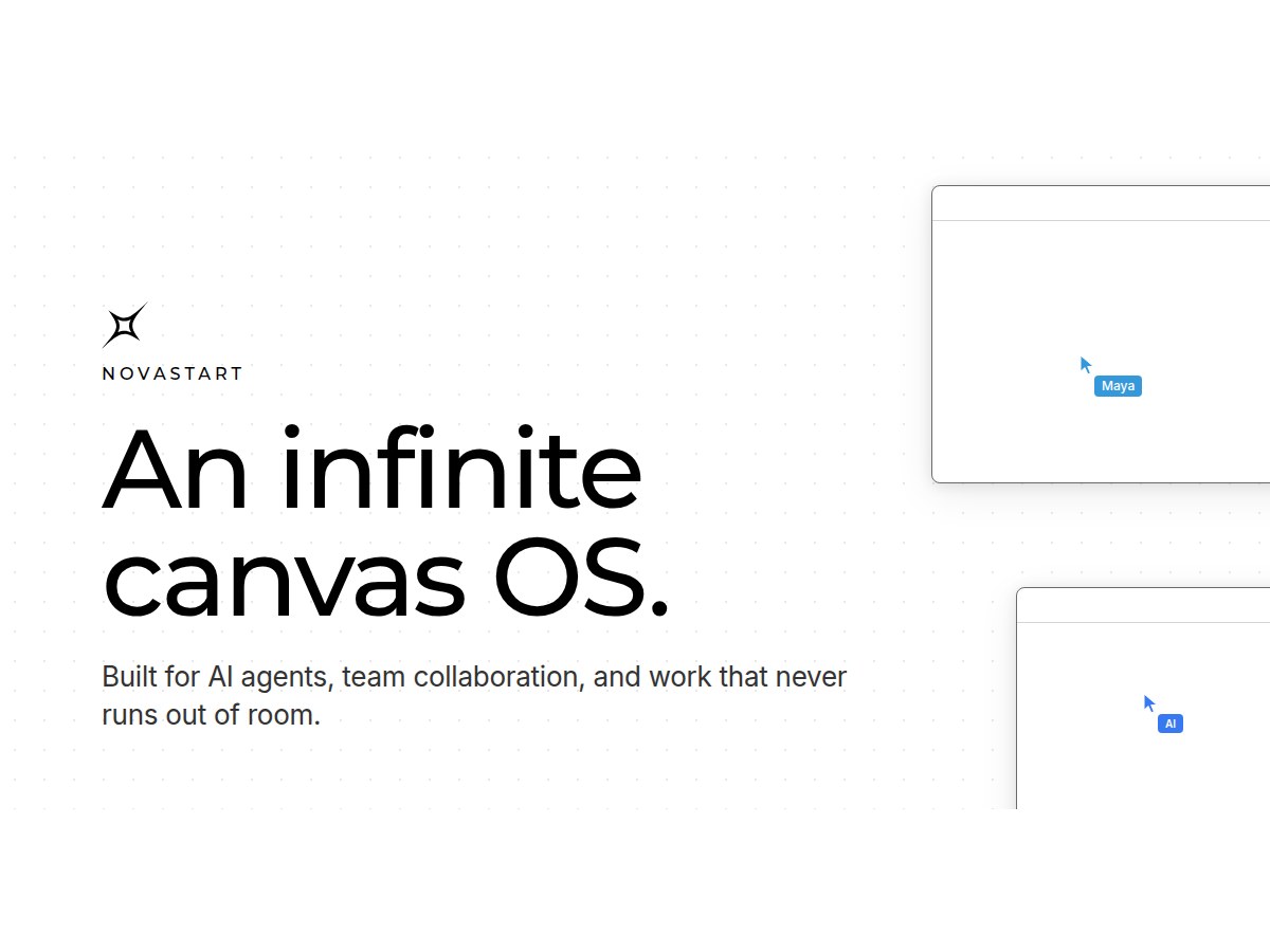 Novastart startet Infinite Canvas OS, bei dem KI-Agenten für alle sichtbar arbeiten